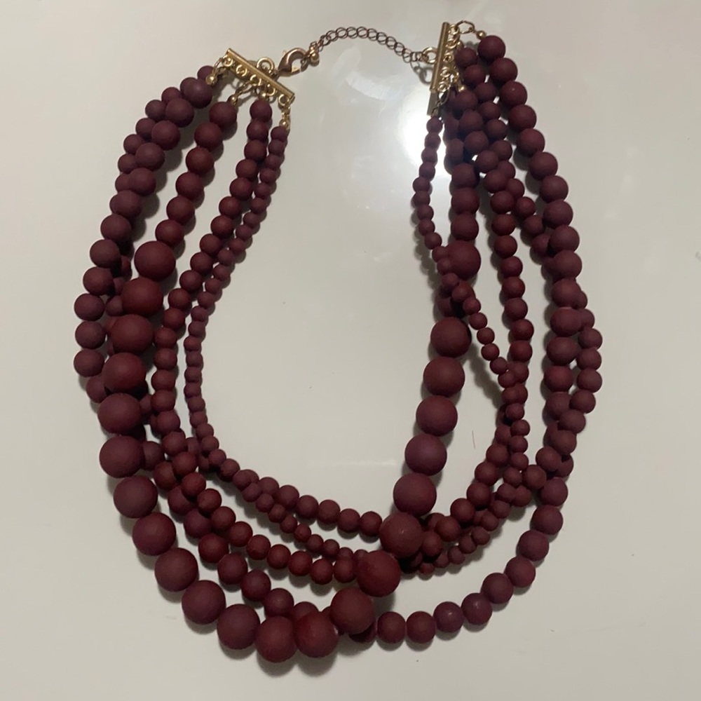 New! Burgundy chunky necklace